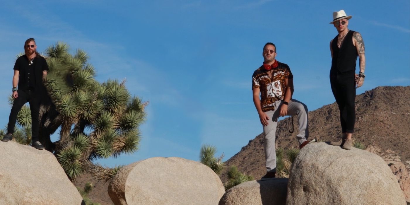 Thunderpetz band members in the desert